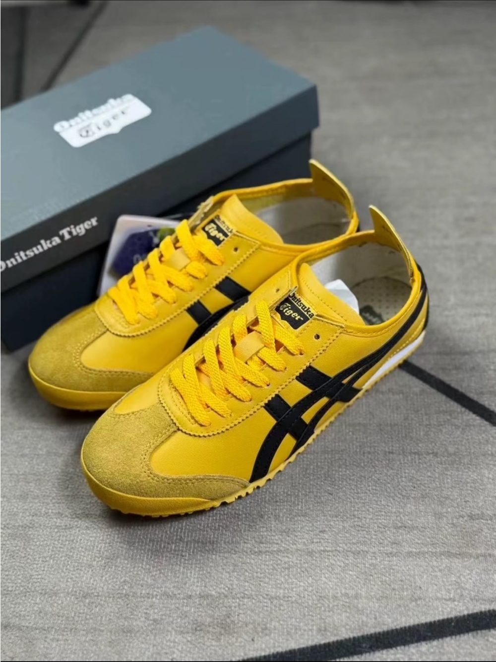 Onitsuka Tiger by Asics Yellow with Black Stripe Mexico-Style Sneakers